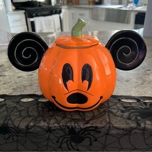 Orange Pumpkin Mickey Mouse cookie Jar